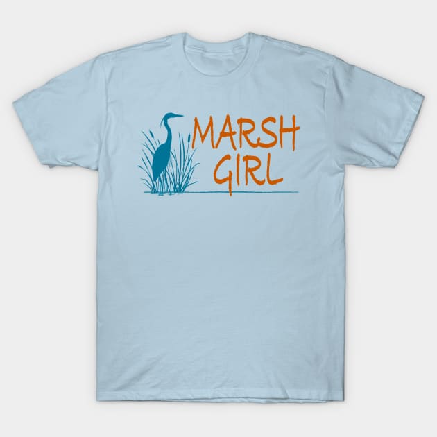 Marsh Girl (teal & tangerine) T-Shirt by MotiviTees